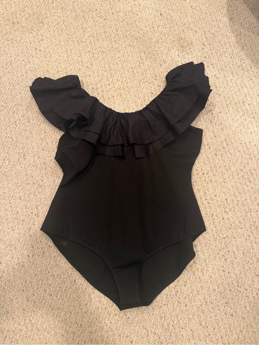 City Chic Black Ruffle-Trim Bodysuit